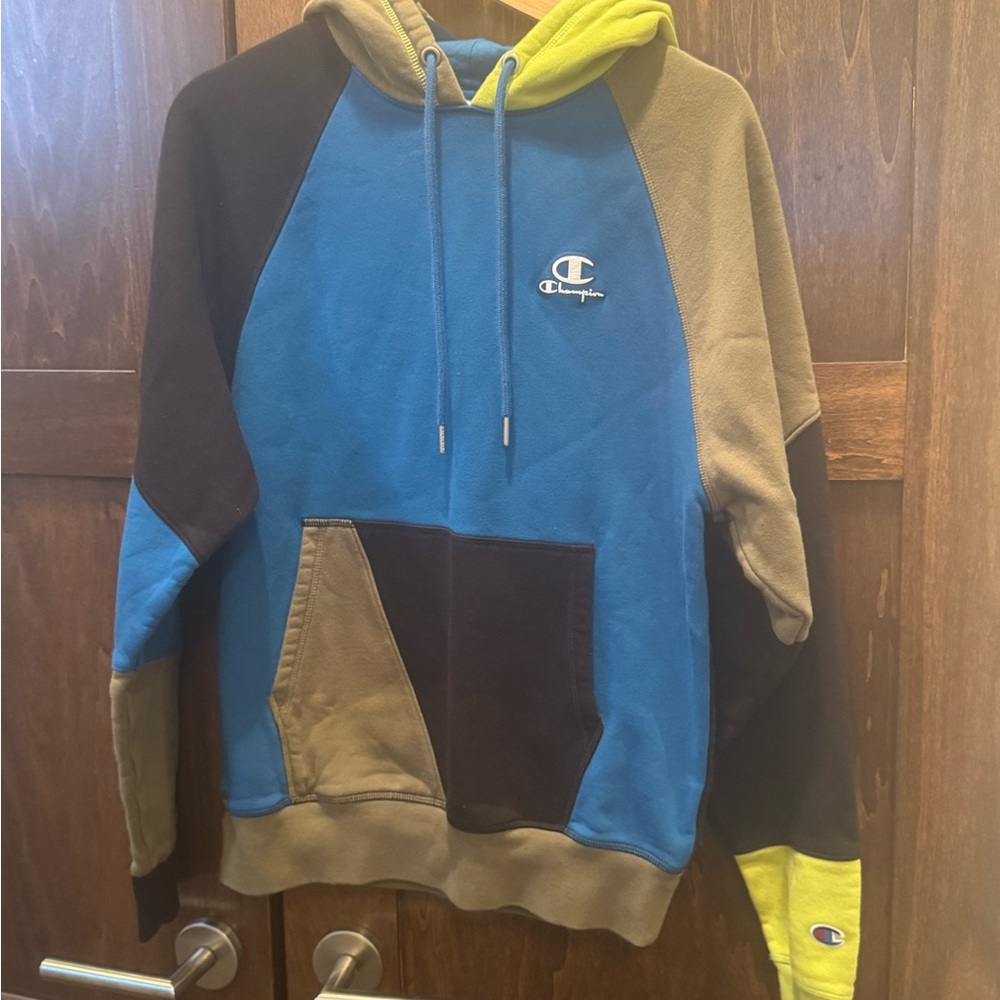 Champion Blue and Yellow Fleece Hoodie
